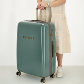 Charm London travel koffer donkergroen