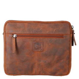 Leather Design zipper bag large hunter