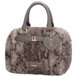 Charm London Stockholm handtas grijs slangenprint