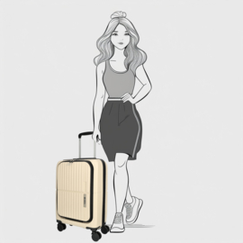 Enrico Benetti Tokyo handbagage koffer beige