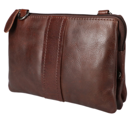 Leather Design festival bag harmonica bruin