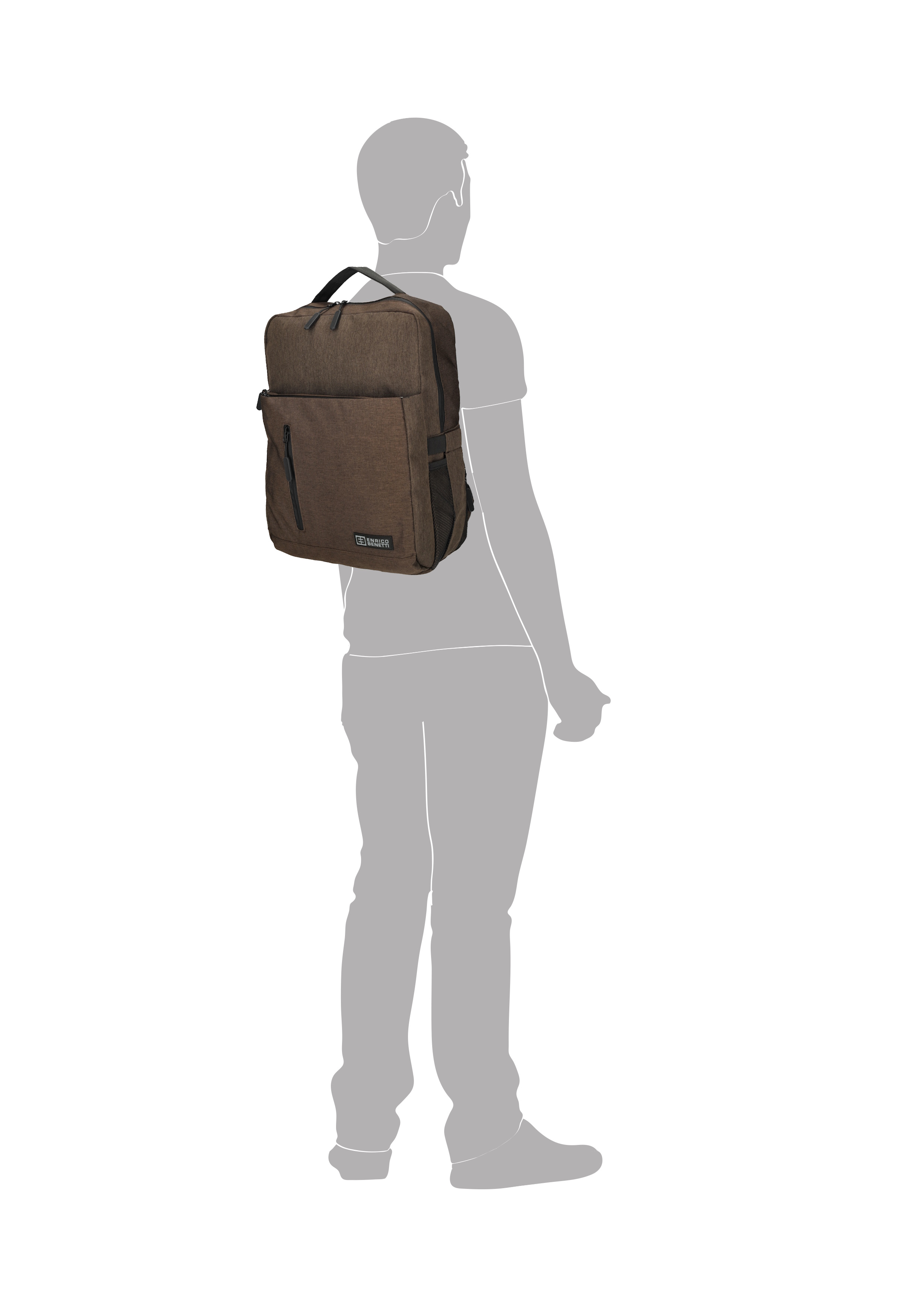 Enrico Benetti Newcastle laptop rugzak mocca