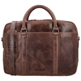 Hide & Stitches Next Navajo laptoptas donker bruin