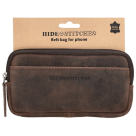 Hide & Stitches Idaho telefoontasje donker bruin