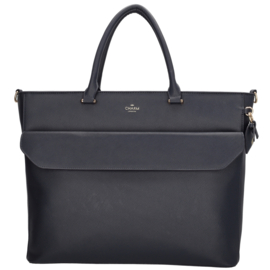 Charm London Cambridge laptoptas blauw