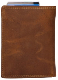 Leather design safety wallet hunter bruin