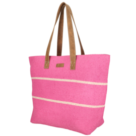 Enrico Benetti Capri rieten strandtas fuchsia