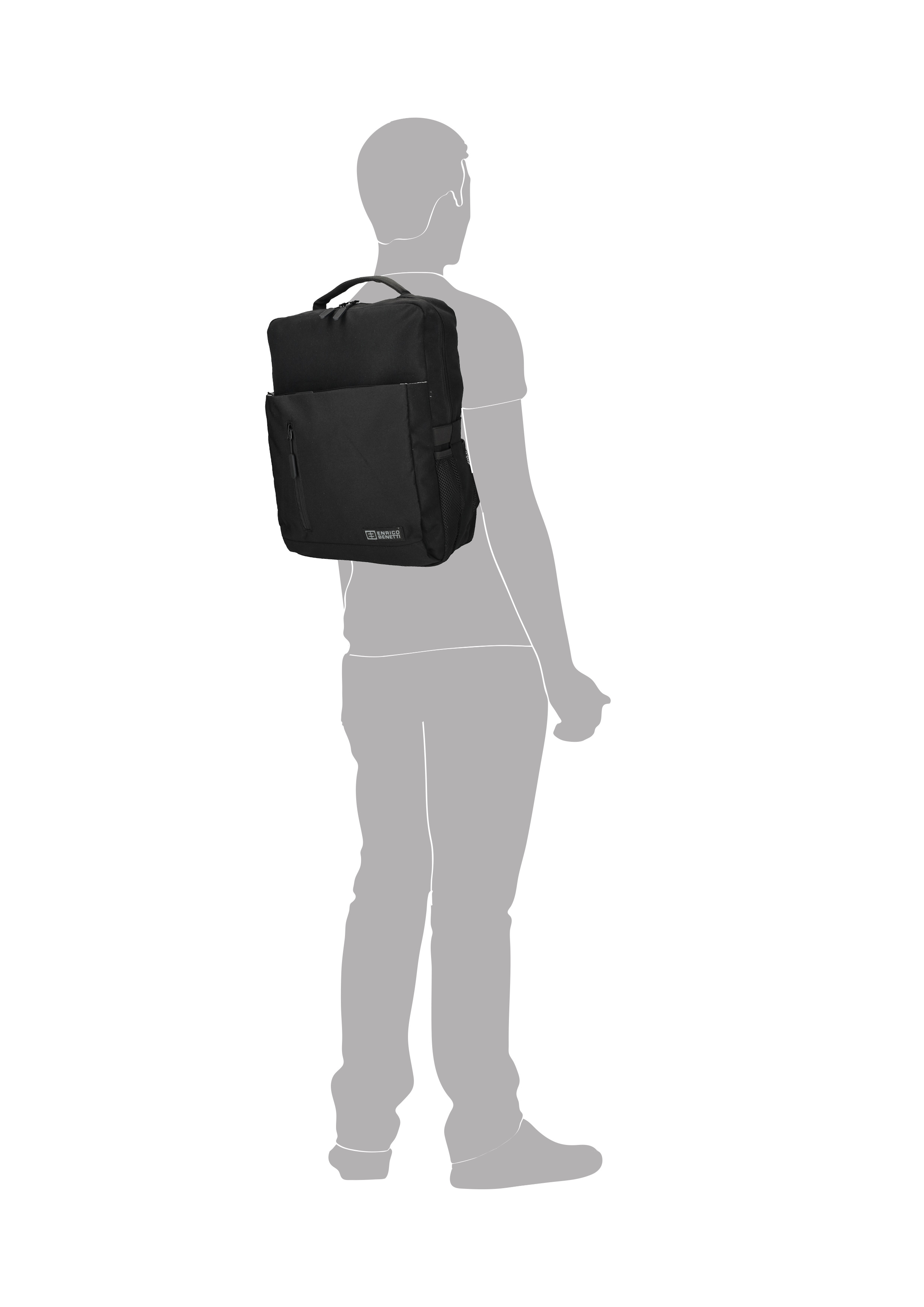 Enrico Benetti Newcastle laptop rugzak zwart