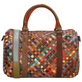 Multi colour Anna lederen handtas