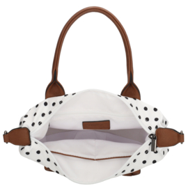 Charm London Buckingham handtas stippen zwart op wit