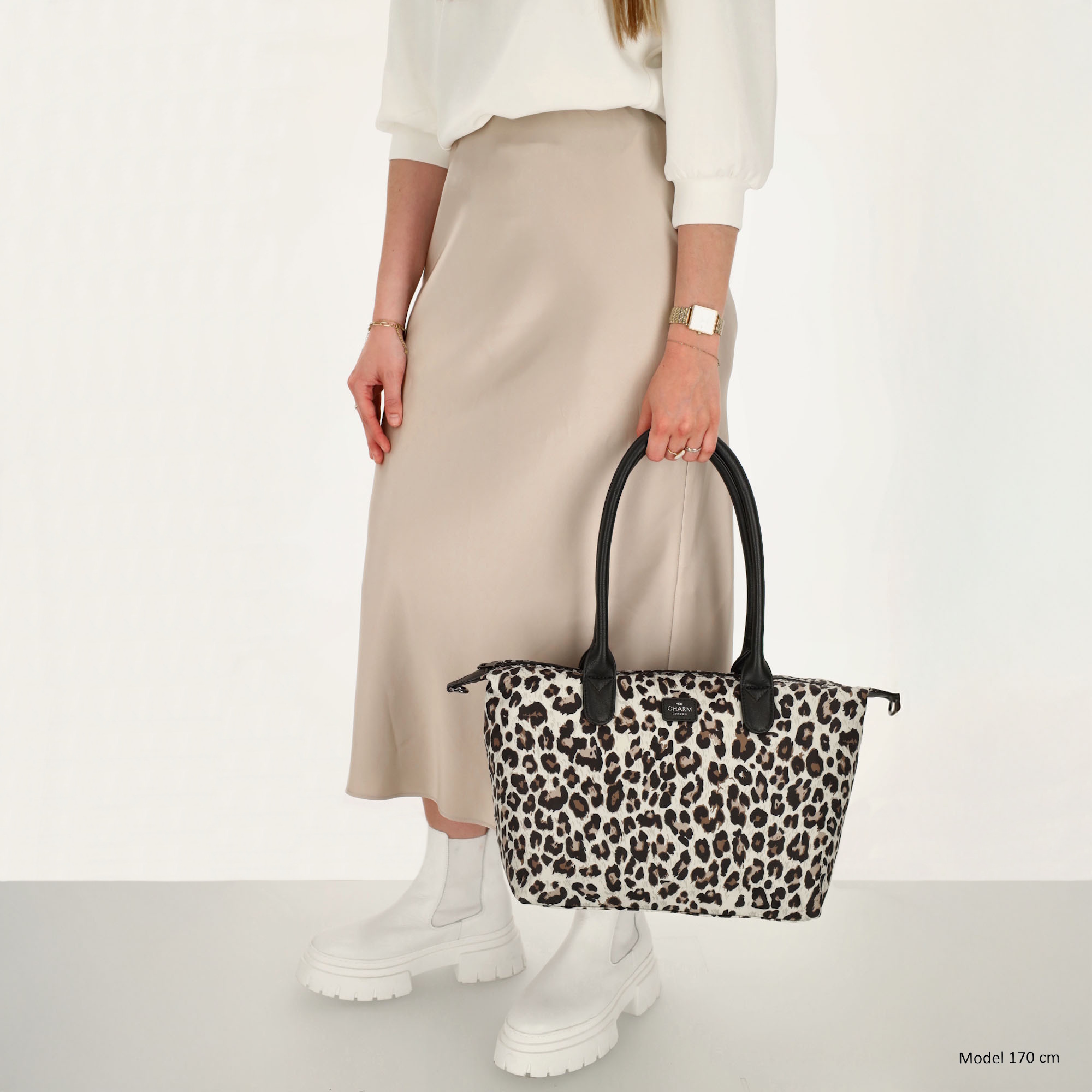 Charm London Buckingham handtas luipaard beige