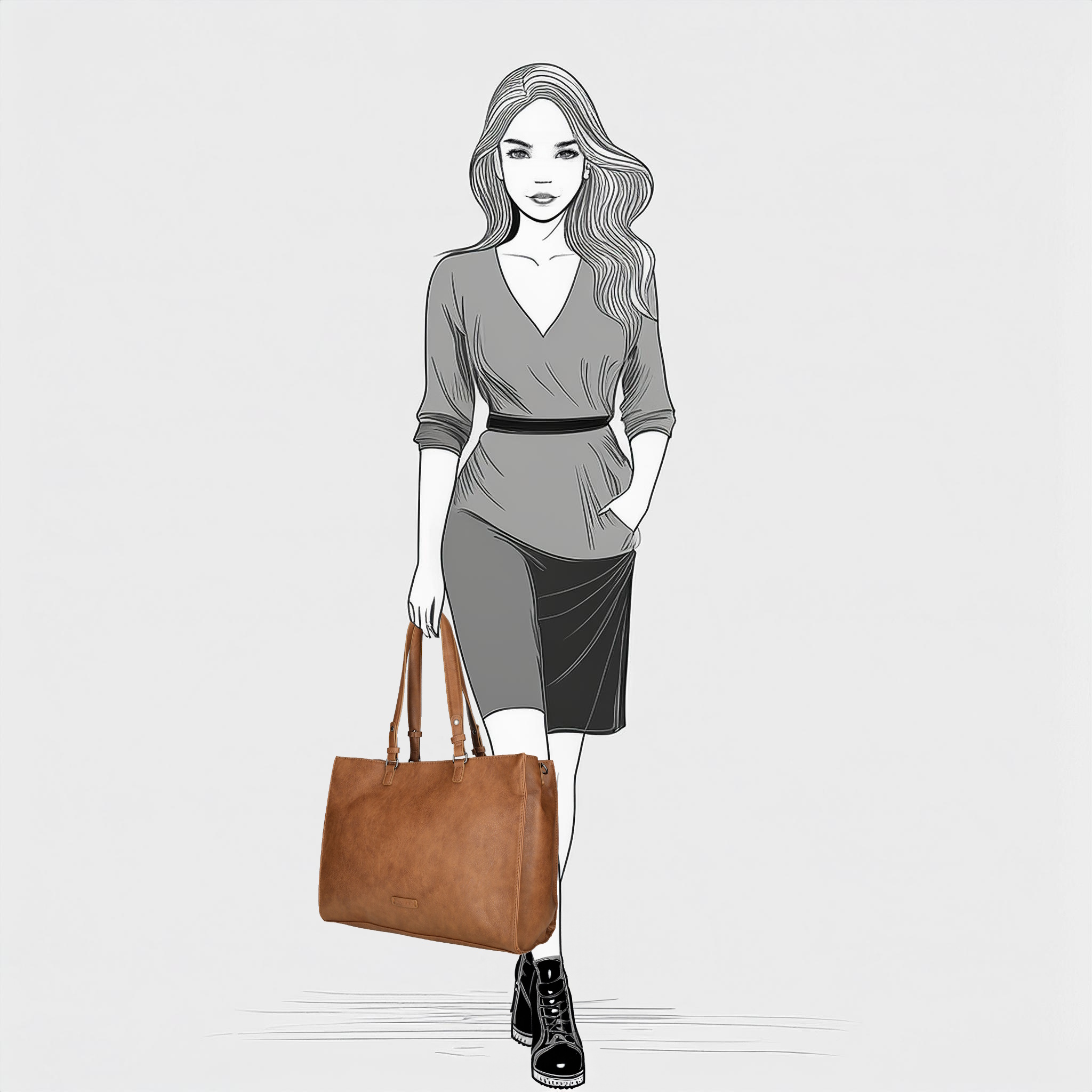 Enrico Benetti  Lily shopper cognac