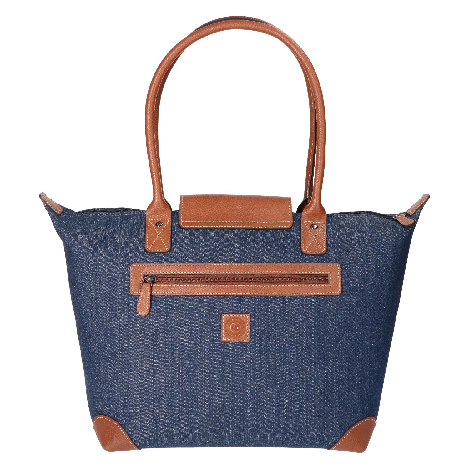 Leather Design coated canvas hand/schoudertas denim