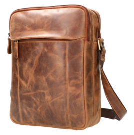Leather Design heren schoudertas XL iPad pro hunter