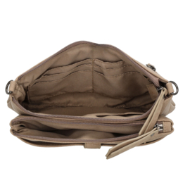Beagles Malaga schoudertas licht taupe