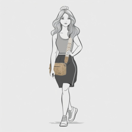 Enrico Benetti Stacy crossbody tas midden taupe