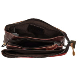 Multi colour lederen clutch/avondtasje