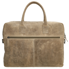 Hide & Stitches Idaho laptoptas donker zand