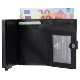 Hide & Stitches Porto safety wallet zwart