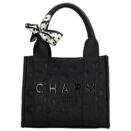 Charm London Avenue shopper zwart stippen