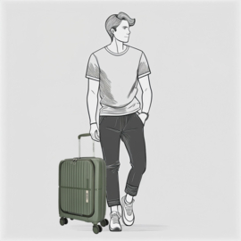 Enrico Benetti Tokyo handbagage koffer olive