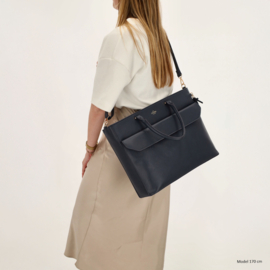 Charm London Cambridge laptoptas blauw