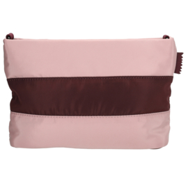 Zebra Elske schoudertas streep bordeaux/oud roze
