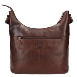 Leather Design schoudertas donker bruin