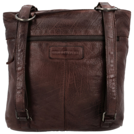 Hide & Stitches Paint Rock rug schoudertas donker bruin