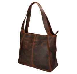 Leather Design handtas hunter bruin