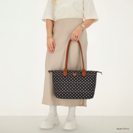 Charm London Buckingham handtas stippen wit zwart