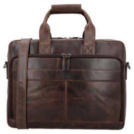 Hide & Stitches Next Navajo laptoptas donker bruin