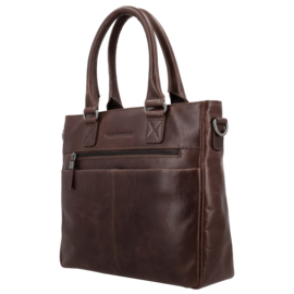 Hide & Stitches Porto lederen handtas donker bruin