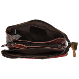 Multi colour lederen clutch/avondtasje