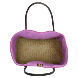 PE-Florence Solid Raffia strandtas lila