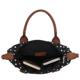 Charm London Buckingham handtas stippen wit op zwart