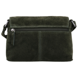 Hide & Stitches Brazos lederen schoudertas olijfgroen
