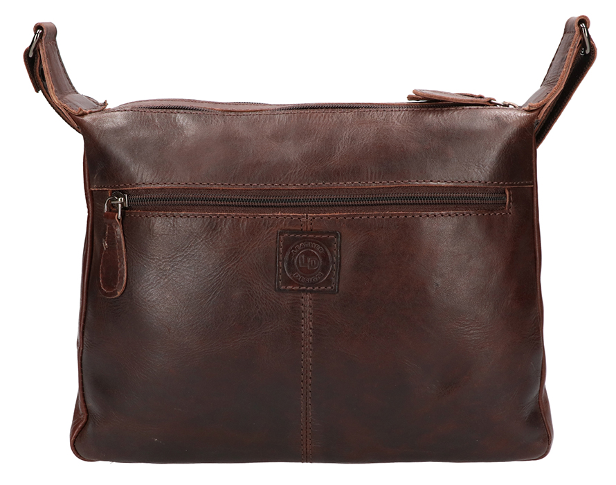 Leather Design schoudertas dark brown