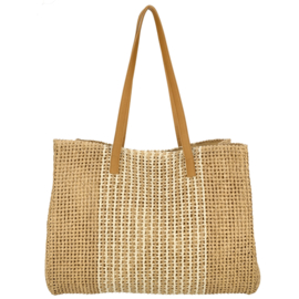 Enrico Benetti Capri rieten strandtas off-white