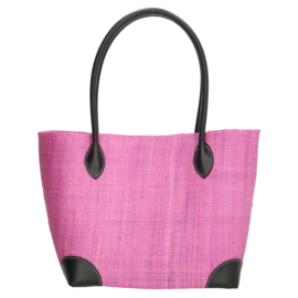 PE-Florence Raffia strandtas lilla