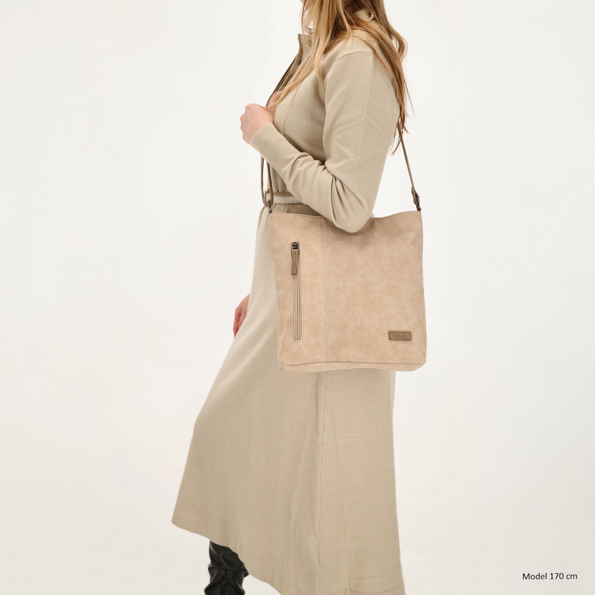 Beagles schoudertas licht taupe
