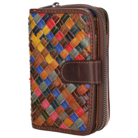 Multi colour lederen dames portemonnee