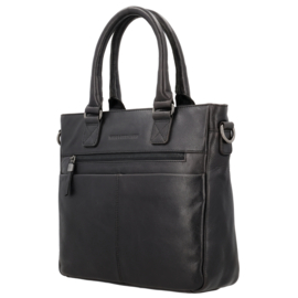 Hide & Stitches Porto lederen handtas zwart
