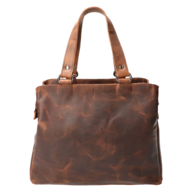 Leather Design handtas bruin hunter