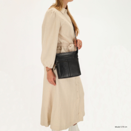 Hide & Stitches Porto lederen schoudertas zwart