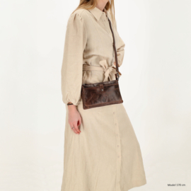 Hide & Stitches Westland schoudertas donker bruin