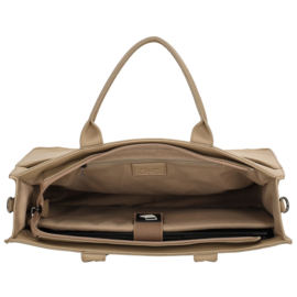 Charm London Princeton laptoptas licht taupe
