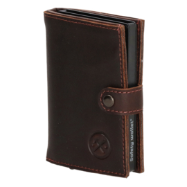 Hide & Stitches Japura safety wallet donker bruin