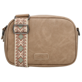 Beagles Malaga schoudertas licht taupe