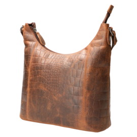Leather Design schoudertas hunter croco